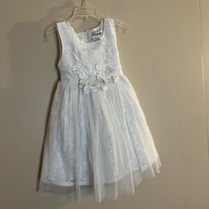 Diva Behavior 4T White Formal First Communion Flower Girl Dress